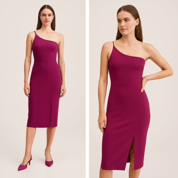 NEW Likely Cassidy One Shoulder Mini Dress Magenta Purple Wedding Party Neutral - Picture 1 of 8